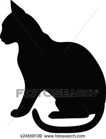358x470 cat profile drawing clip art of silhouette black cat profile - Cat Profile Drawing
