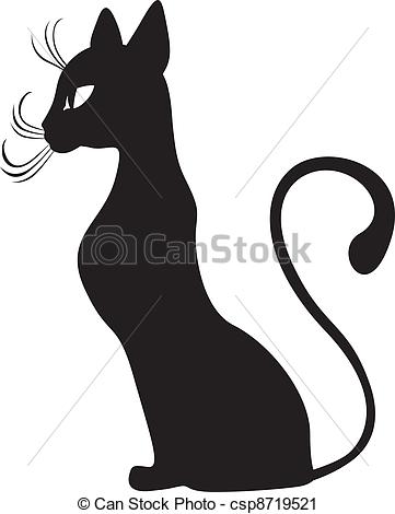 361x470 Black Cat Profile The Silhouette Of Black Graceful Cats - Cat Profile Drawing
