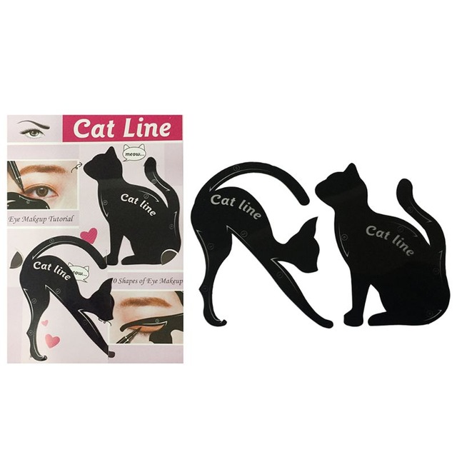 640x640 Pcs Eyeliner Drawing Cat Shape Template Cards Fashion Cosmetic - Cat Shadow Drawing
