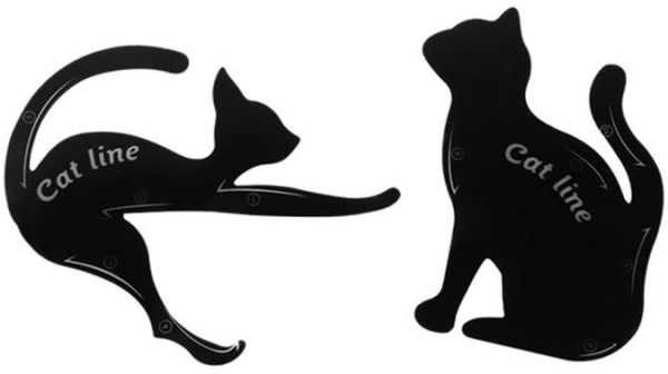600x336 In Cat Eyeliner Stencils, Matte Pvc Material Smoky Eyeshadow - Cat Shadow Drawing