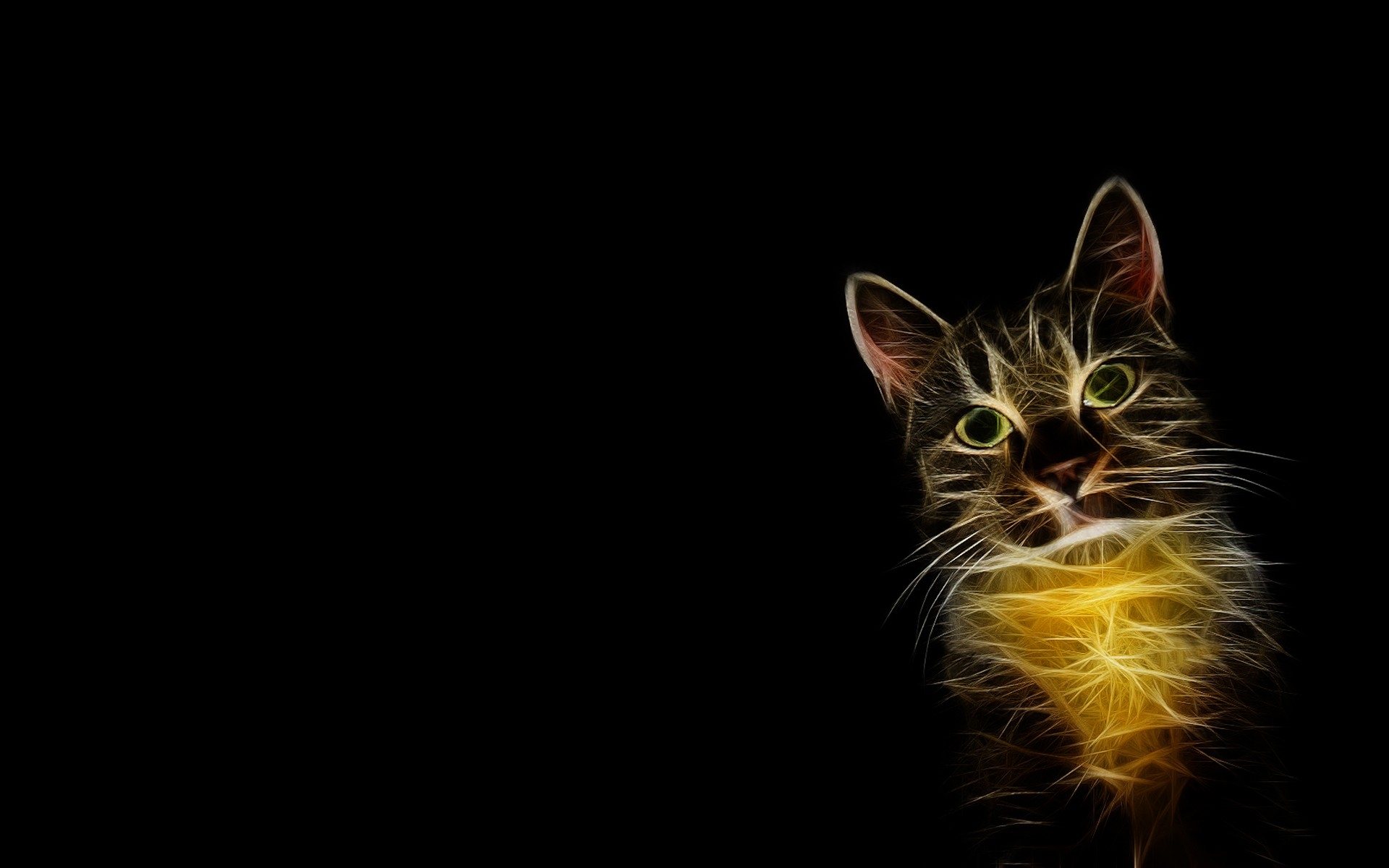 1920x1200 Wallpaper Cat, Smoke, Drawing, Line, Shadow - Cat Shadow Drawing