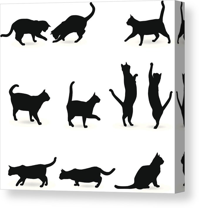 678x708 Cat Silhouette Canvas Print Canvas Art - Cat Silhouette Drawing