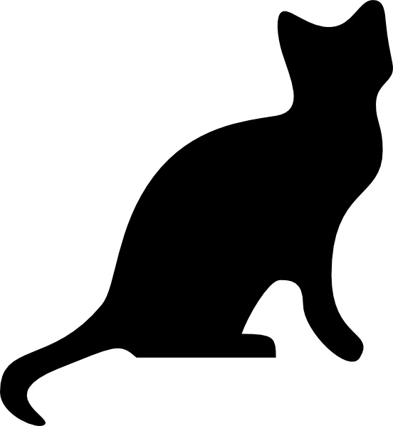 552x599 Cat Silhouette Clip Art Free Vector In Open Office Drawing - Cat Silhouette Drawing