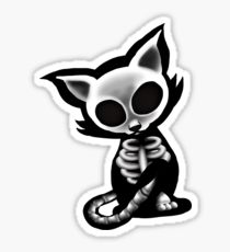 210x230 Cute Skeleton Animal Drawing Stickers Redbubble - Cat Skeleton Drawing
