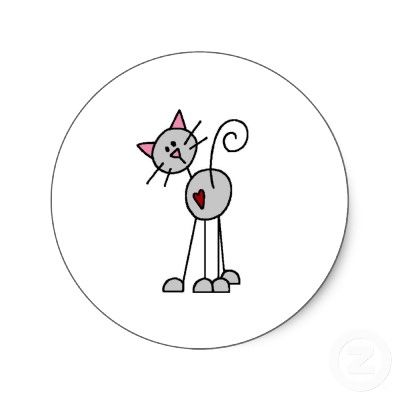 400x400 Stick Figure Cat Sticker Halloween Cats, Cat - Cat Stick Figure Drawing