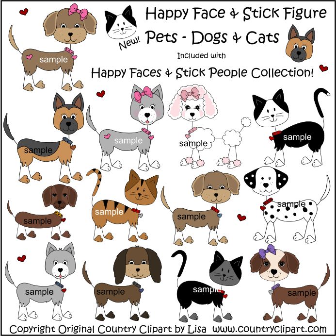 693x692 Stick Figure Dogs And Cats Drawing - Cat Stick Figure Drawing