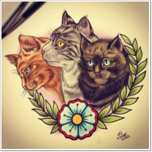 600x600 meow! amazing cat tattoos - Cat Tattoo Drawing