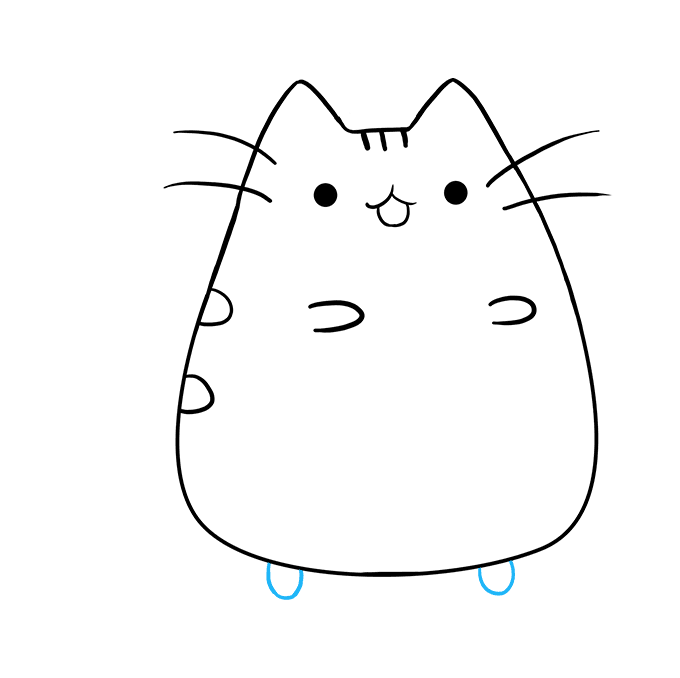 680x678 how to draw pusheen the cat - Cat Whiskers Drawing