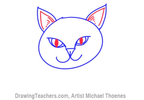 550x384 how to draw a cartoon cat face - Cat Whiskers Drawing