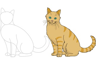 324x235 how to draw a cat drawintime - Cat Whiskers Drawing