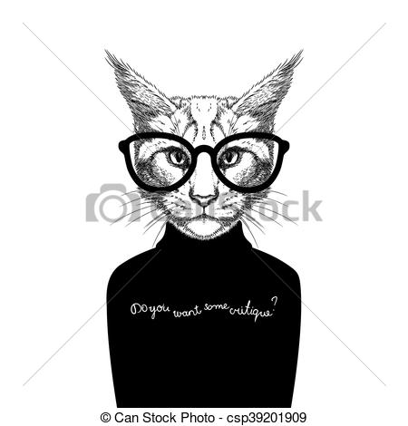 450x470 cat wearing spectacles illustrations and stock art cat wearing - Cat With Glasses Drawing