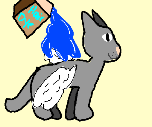 300x250 Dying Cat With Wings Drawing - Cat With Wings Drawing