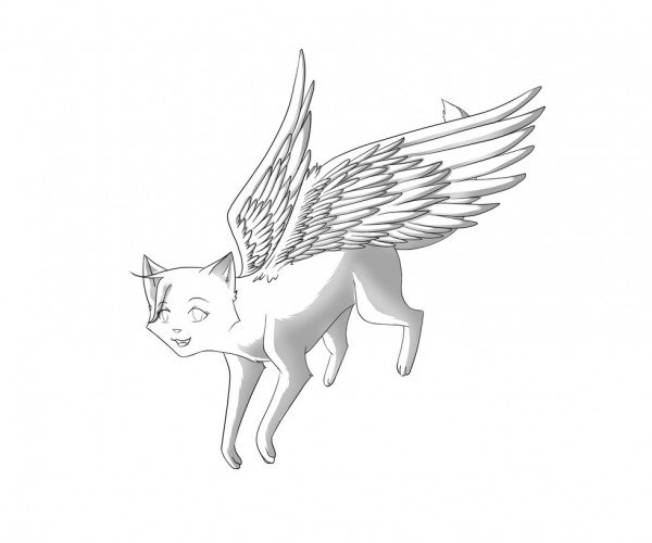 Cat With Wings Drawing at Explore collection of