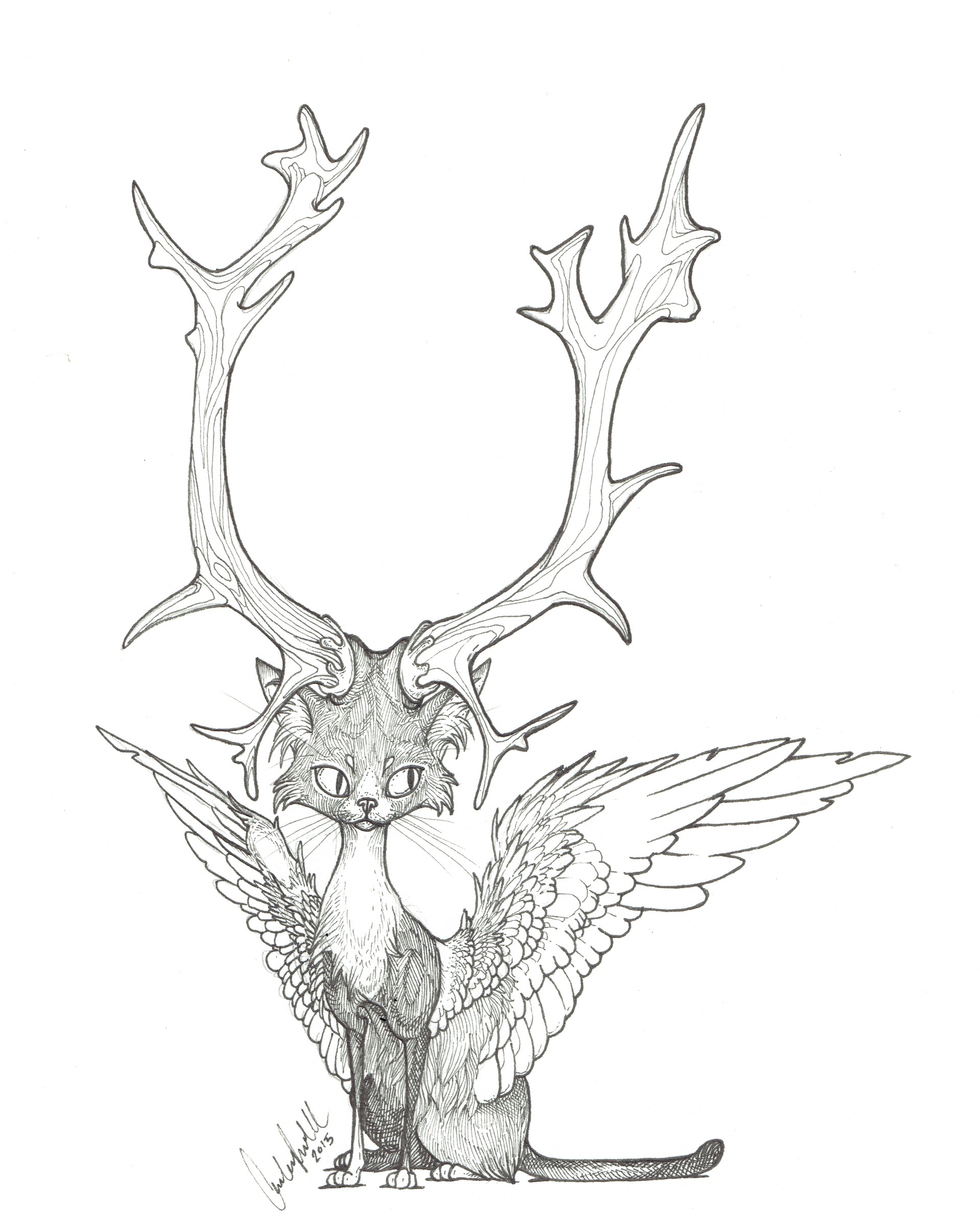 1920x2413 Artstation - Cat With Wings Drawing