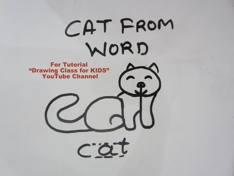 480x360 how to draw cat from word step - Cat Word Drawing