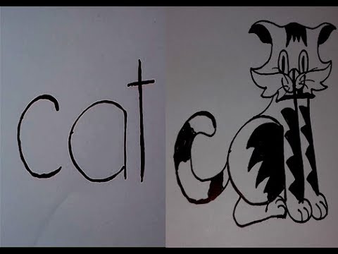 480x360 how to draw the word cat into a cat arts for the kids - Cat Word Drawing
