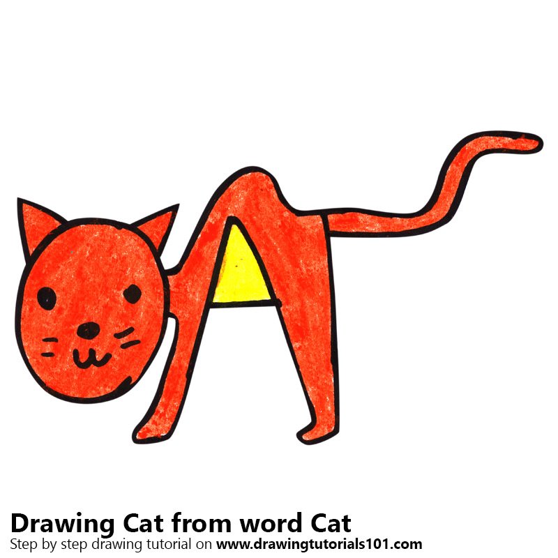 800x800 learn how to draw a cat from word cat - Cat Word Drawing