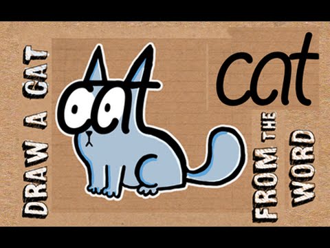 480x360 how to draw a cat from the word cat word drawing for kids - Cat Word Drawing