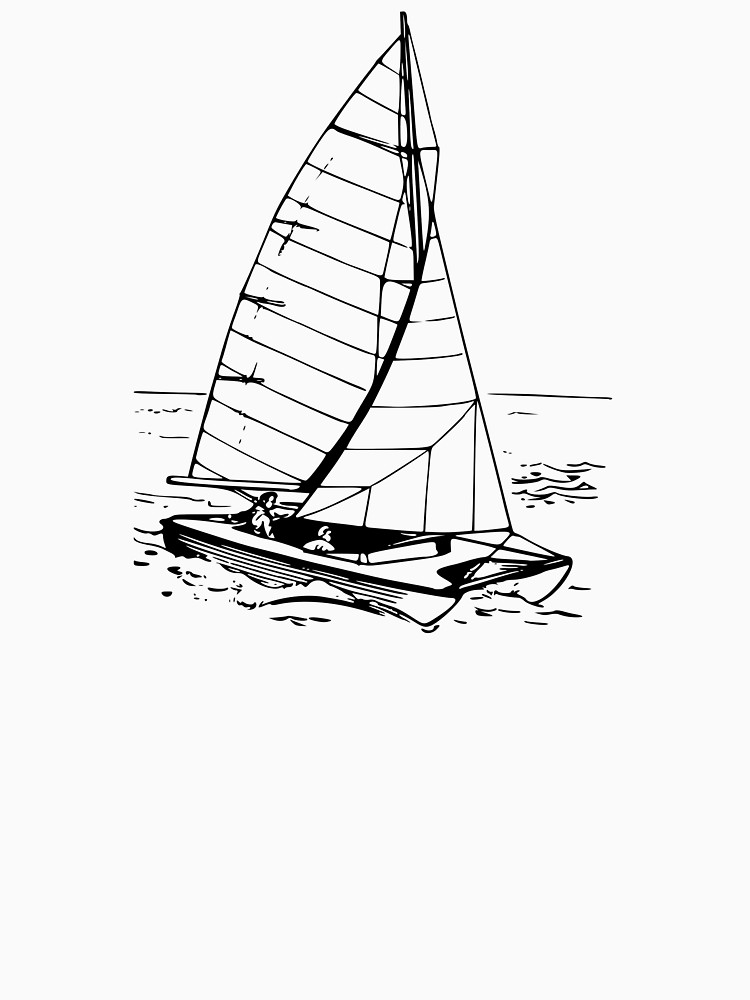 750x1000 Catamaran T Shirt - Catamaran Drawing