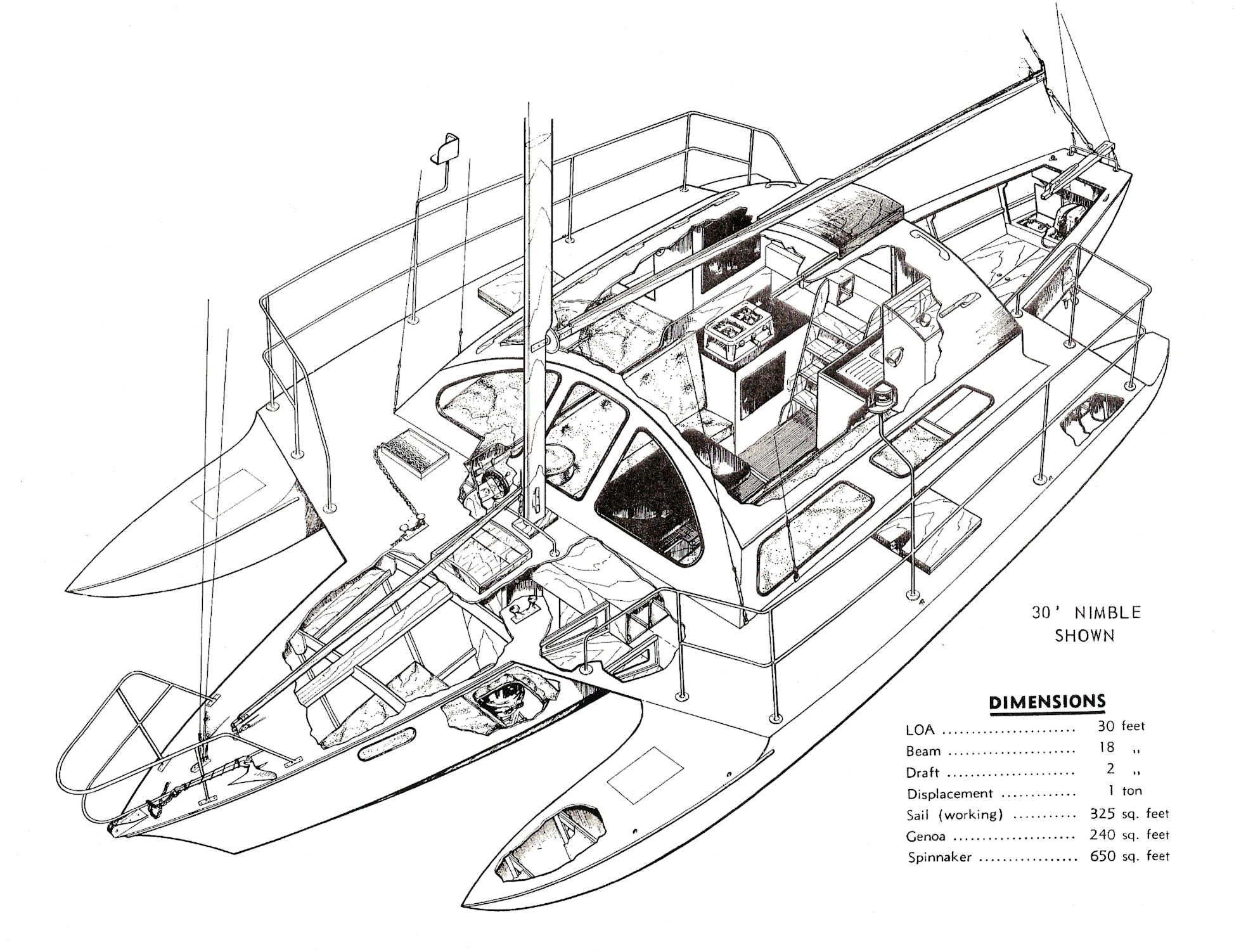 1947x1502 Arthur Piver's Trimaran Designs On The Water - Catamaran Drawing