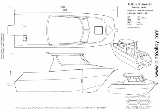 562x387 Plate Alloy Australia - Catamaran Drawing
