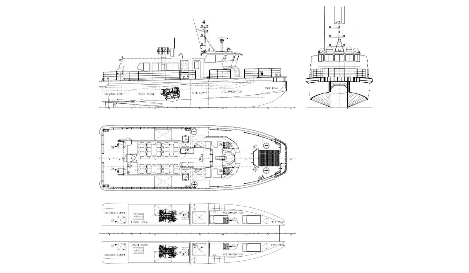 1600x932 Second Hand Windfarm Support Passenger Catamaran For Offshore - Catamaran Drawing