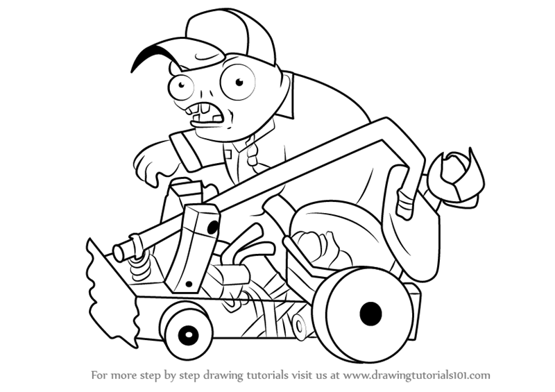 800x565 Learn How To Draw Catapult Baseball Zombie From Plants Vs Zombies - Catapult Drawing