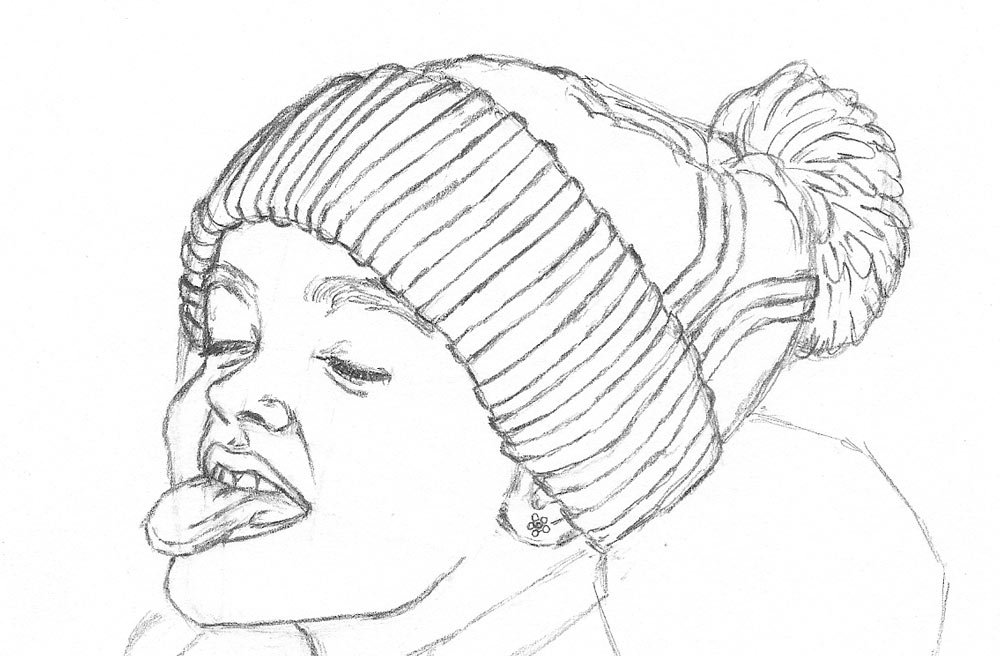 1000x656 how to draw a child catching snowflakes with her tongue let - Catching Drawing