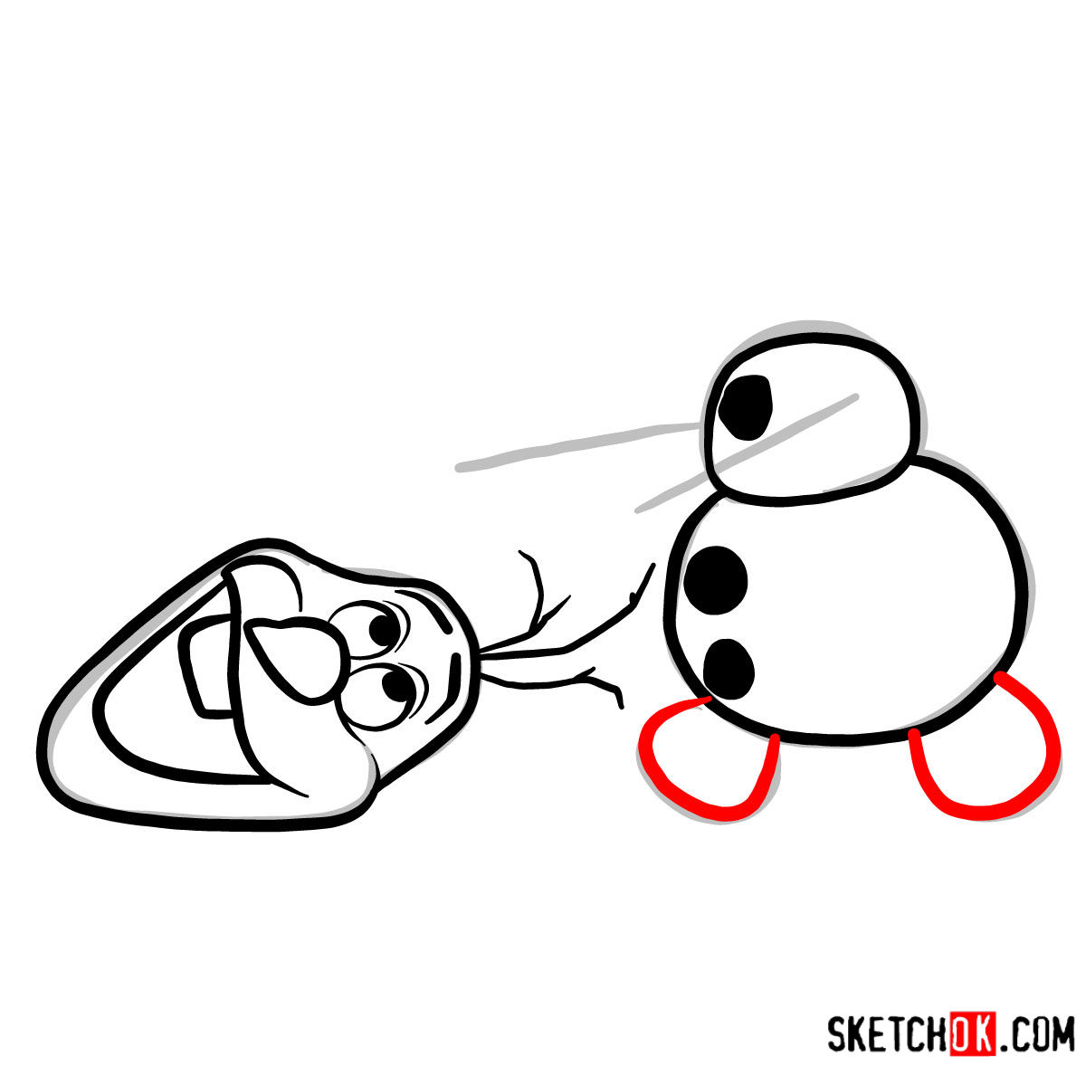 1200x1200 How To Draw Olaf Catching His Head - Catching Drawing