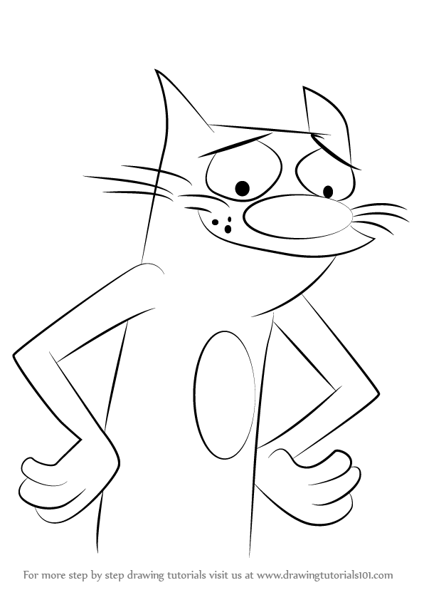 596x842 Learn How To Draw Cat From Catdog - Catdog Drawing