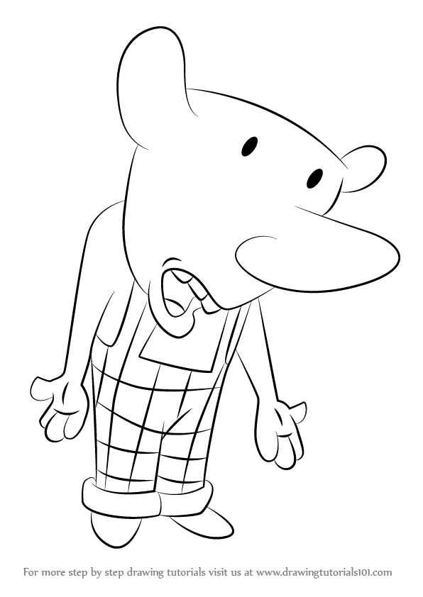 596x842 Learn How To Draw Winslow T Oddfellow From Catdog - Catdog Drawing