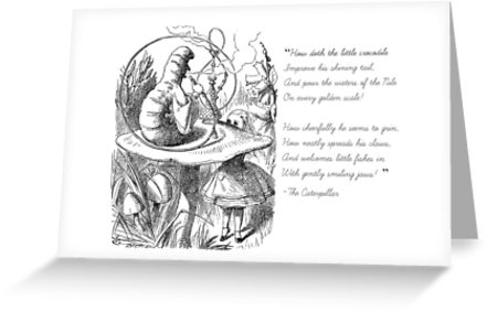 441x283 Caterpillar Alice In Wonderland Quote Greeting Cards - Caterpillar Alice In Wonderland Drawing