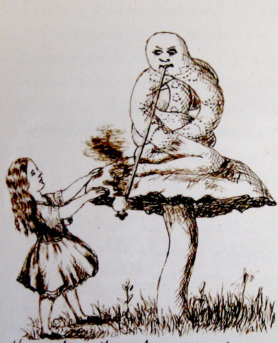 405x500 Footnotes The Caterpillar - Caterpillar Alice In Wonderland Drawing