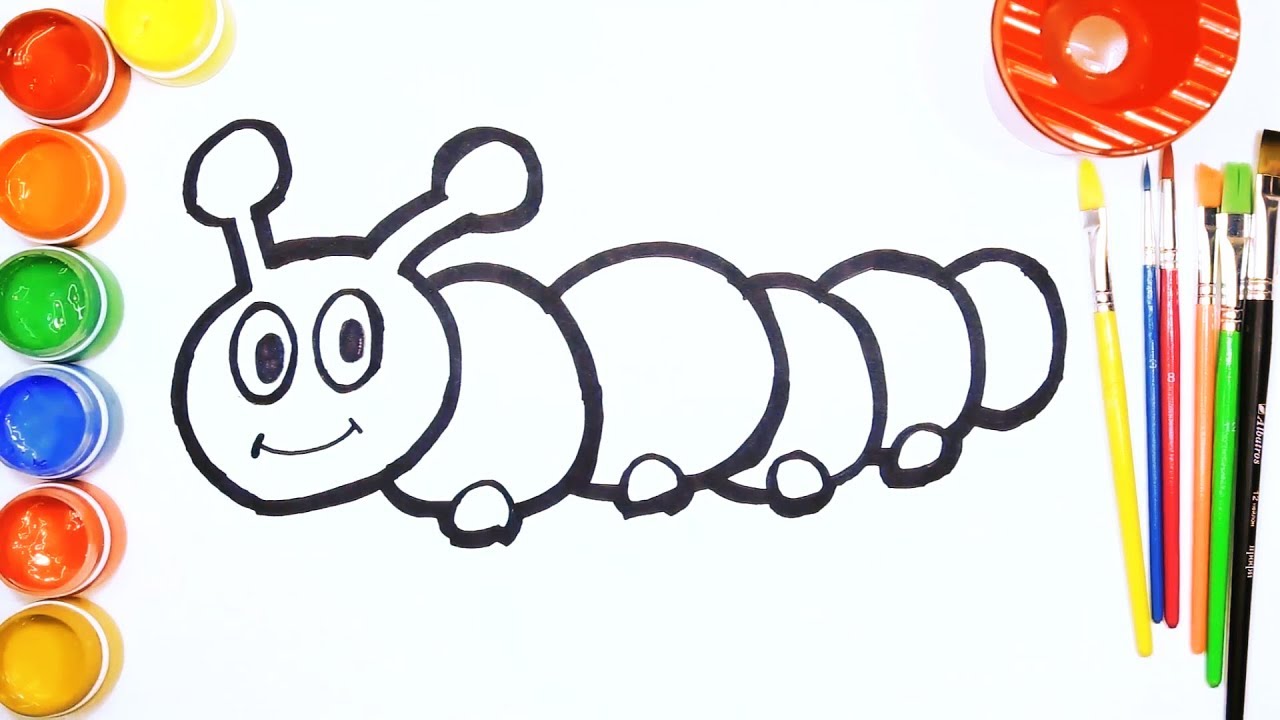1280x720 funny caterpillar!!! learn draw cartoon caterpillar - Caterpillar Cartoon Drawing