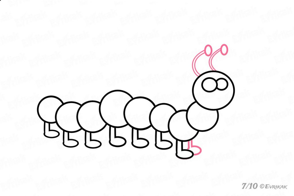 1024x683 how to draw a cartoon caterpillar for a child in stages - Caterpillar Cartoon Drawing