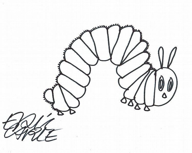750x595 Eric Carle 'the Very Hungry Caterpillar' Drawing - Caterpillar Drawing