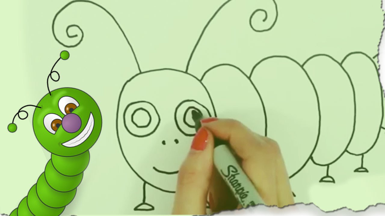 1280x720 How To Draw A Caterpillar - Caterpillar Drawing