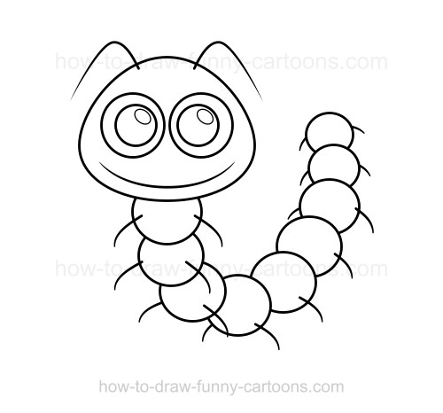 500x466 How To Draw A Caterpillar - Caterpillar Drawing