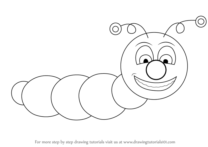 800x566 Learn How To Draw A Caterpillar For Kids - Caterpillar Drawing