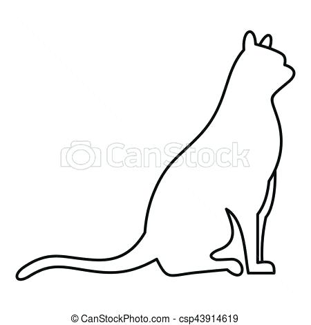 450x470 Sitting Cat Icon Outline Style Caterpillar Drawing - Caterpillar Drawing Pictures