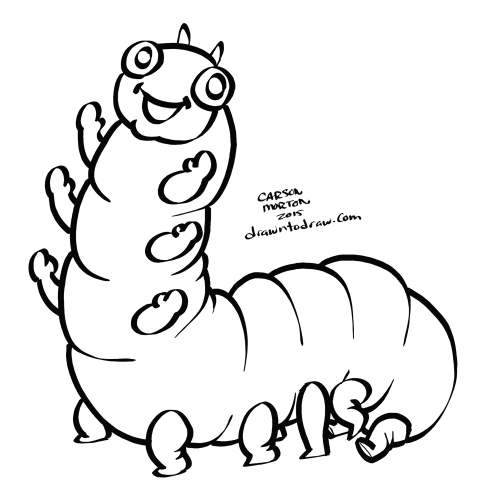 497x500 smooth caterpillar drawn to draw - Caterpillar Drawing Pictures