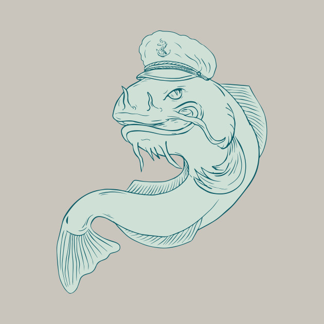 630x630 captain catfish drawing - Catfish Drawing