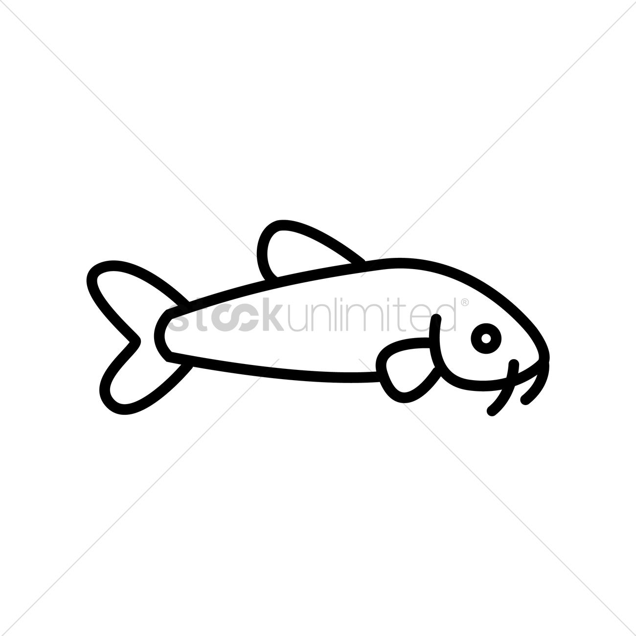 1300x1300 Catfish Icon Vector Image - Catfish Line Drawing