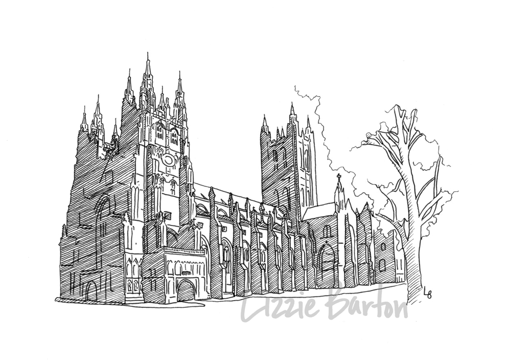 1000x704 Drawings Lizzie Barton - Cathedral Drawing