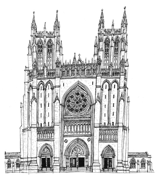 540x600 the cathedral of ss peter and paul - Cathedral Drawing