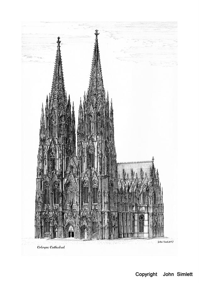 633x900 cologne cathedral drawing - Cathedral Drawing