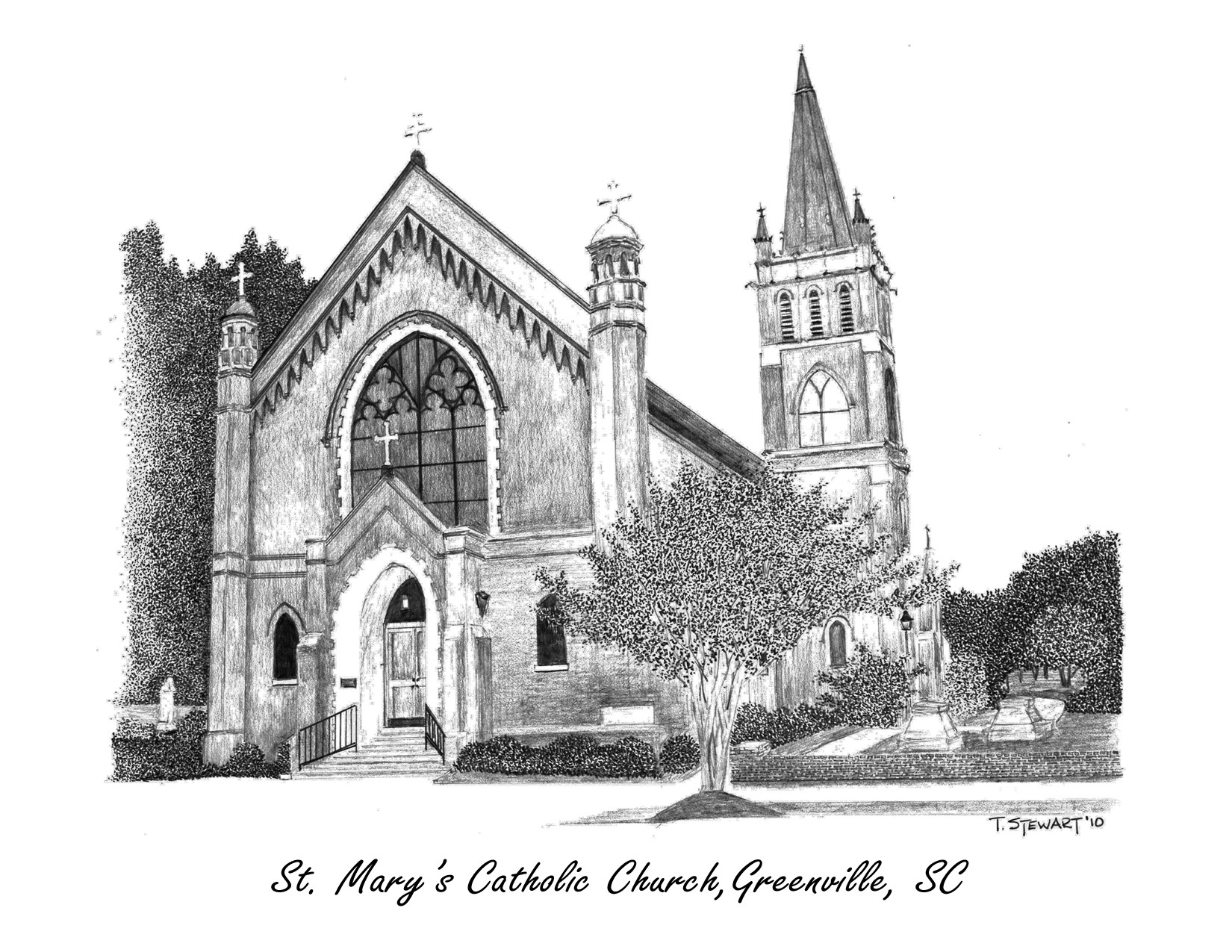 1650x1275 Church - Catholic Church Drawing