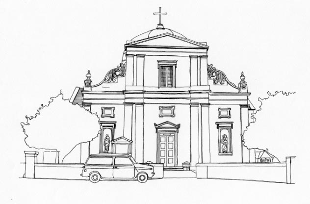 632x416 st thomas's, keith - Catholic Church Drawing