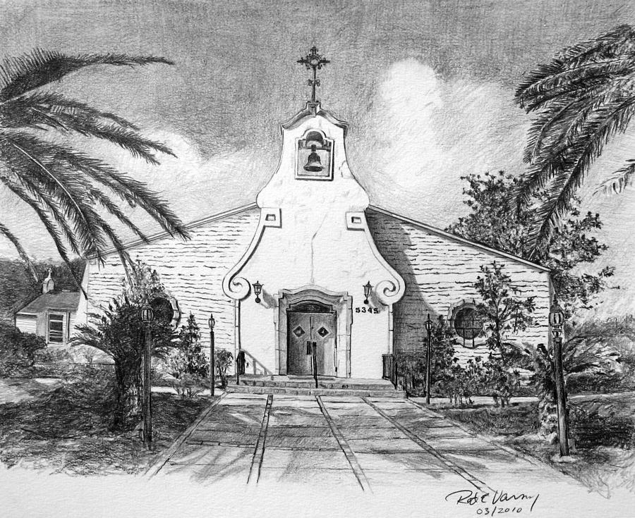 900x735 zephyrhills catholic church drawing - Catholic Church Drawing