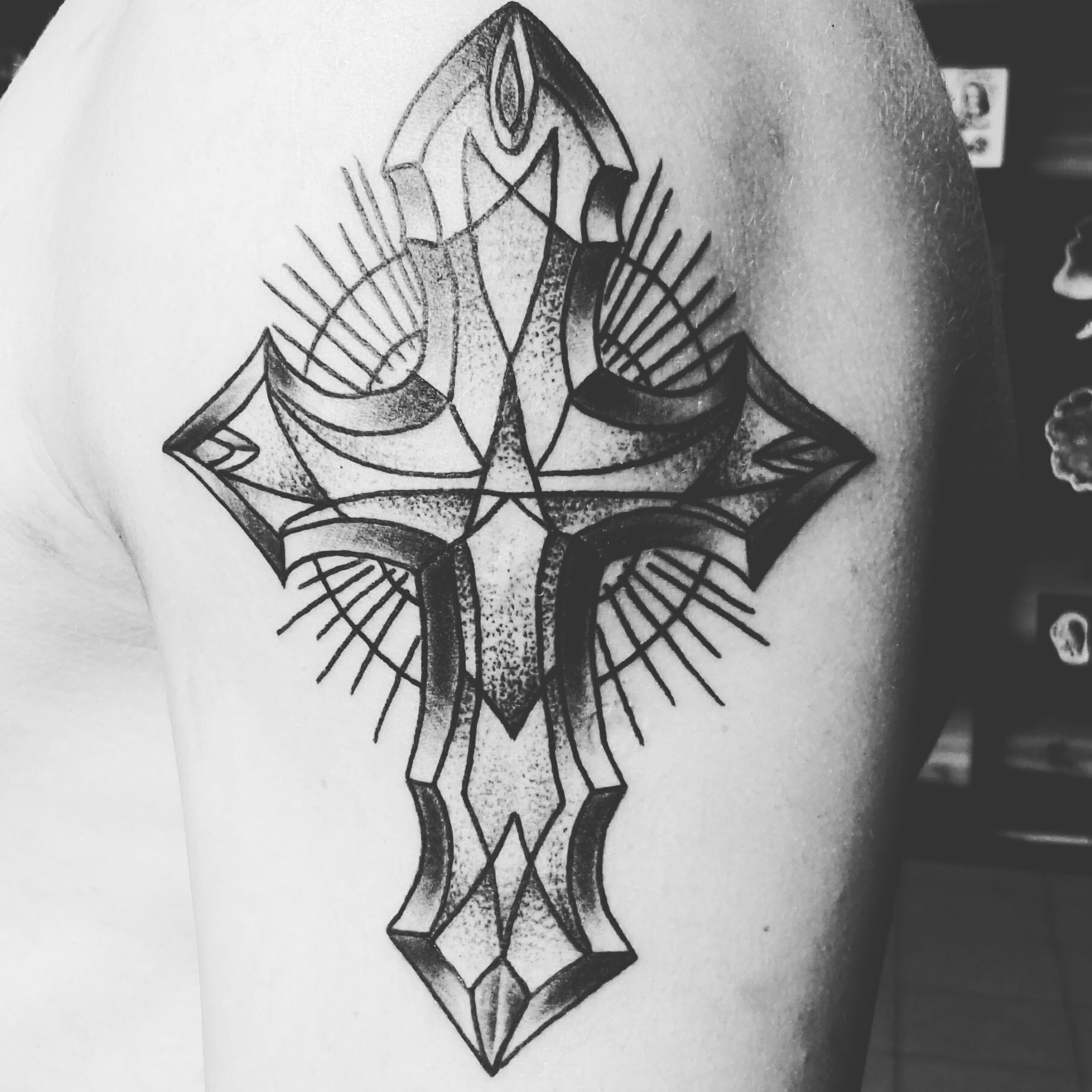 1812x1812 My First Tattoo - Catholic Cross Drawing